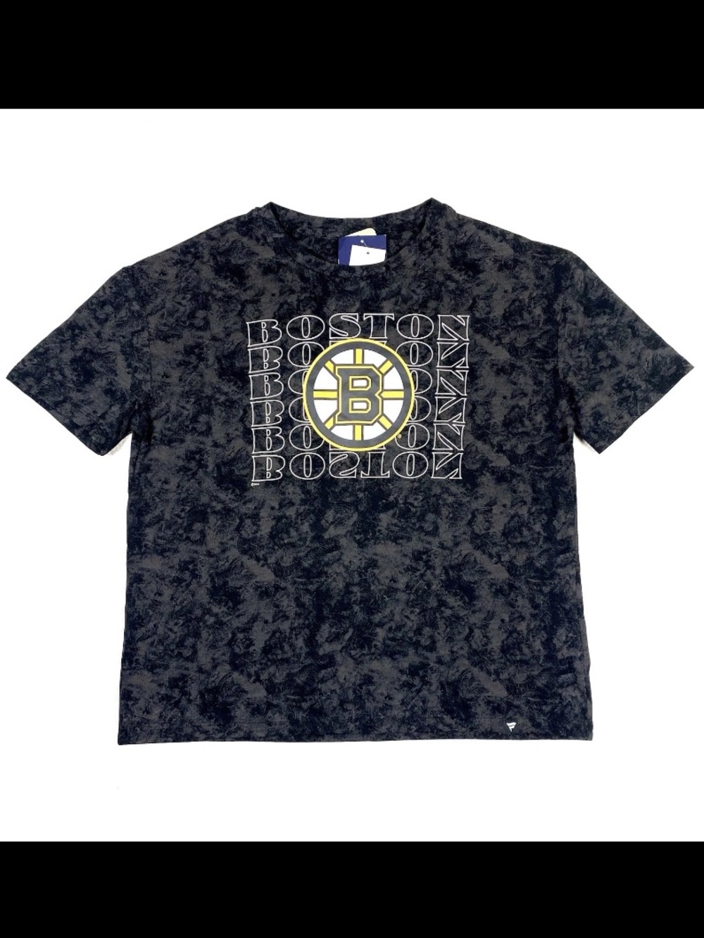 Boston Bruins Fanatics Womens Faded Wash T-Shirt Black Small NHL NWT